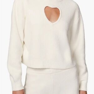 Cloud Heart Cutout Bouclé Sweater